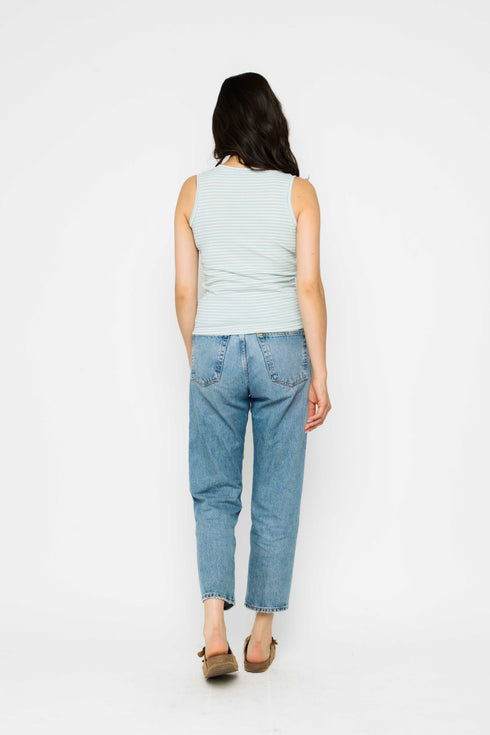 Joelle-Textured Vee Neck Tank